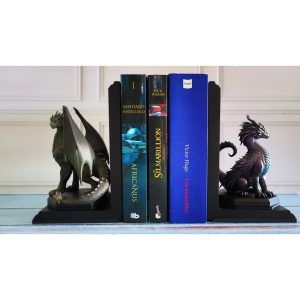 Sujetalibros Dragones Tairn y Andarna — Set de 2 (figuras desmontables) | Inspirado en Alas de Hierro